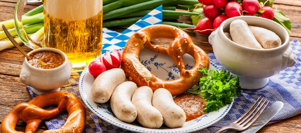 Our opening special, Weisswurst breakfast at Arthotel ANA Aurel.