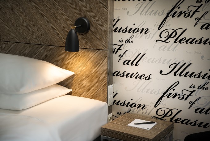 Bed at Arthotel ANA Boutique Six Vienna.