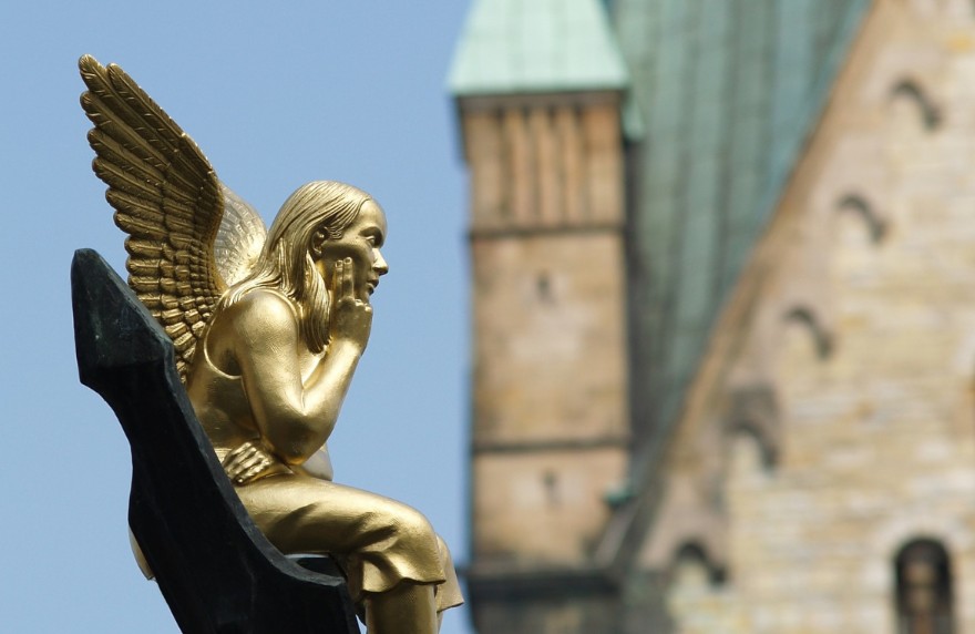 The angel in front of the cathedral in Paderborn