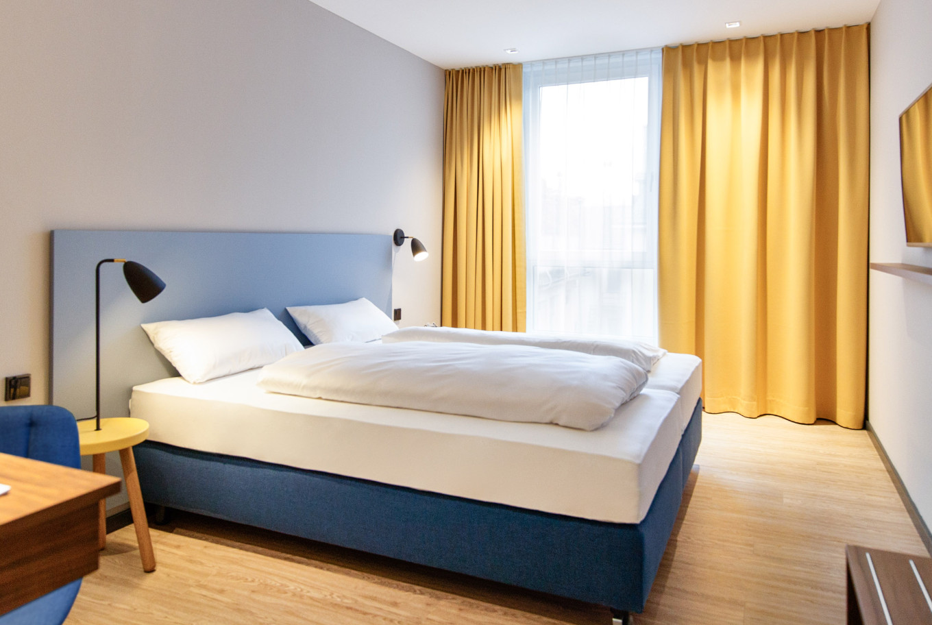 Die Betten in unserem Doppelzimmer im Hotel in Göppingen.
